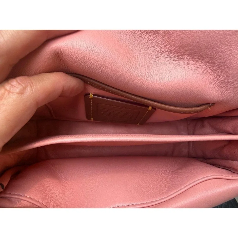 Coach Pillow Tabby Shoulder Bag 18 Pink Nappa Leather C3880 Mini Purse
